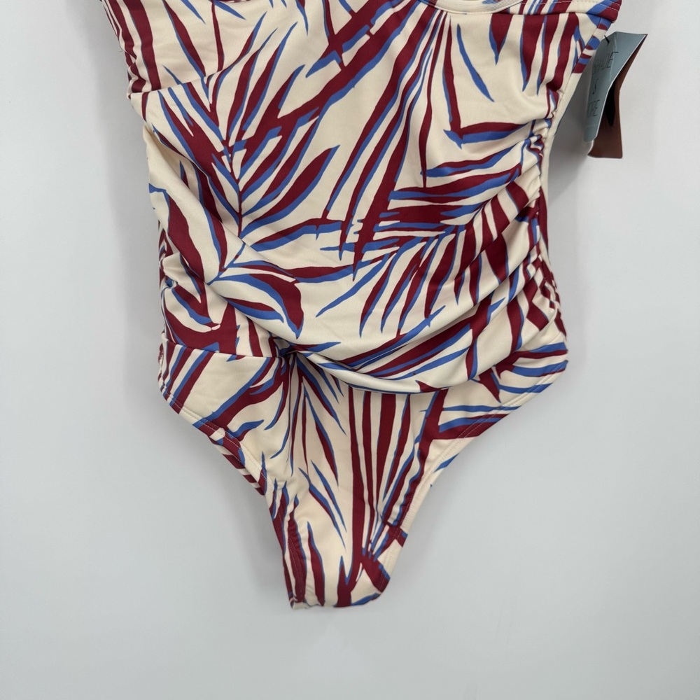 Shade & Shore Women's XS Shirred Palm Leaf Underwire One Piece Swimsuit NWT - Picture 4 of 10